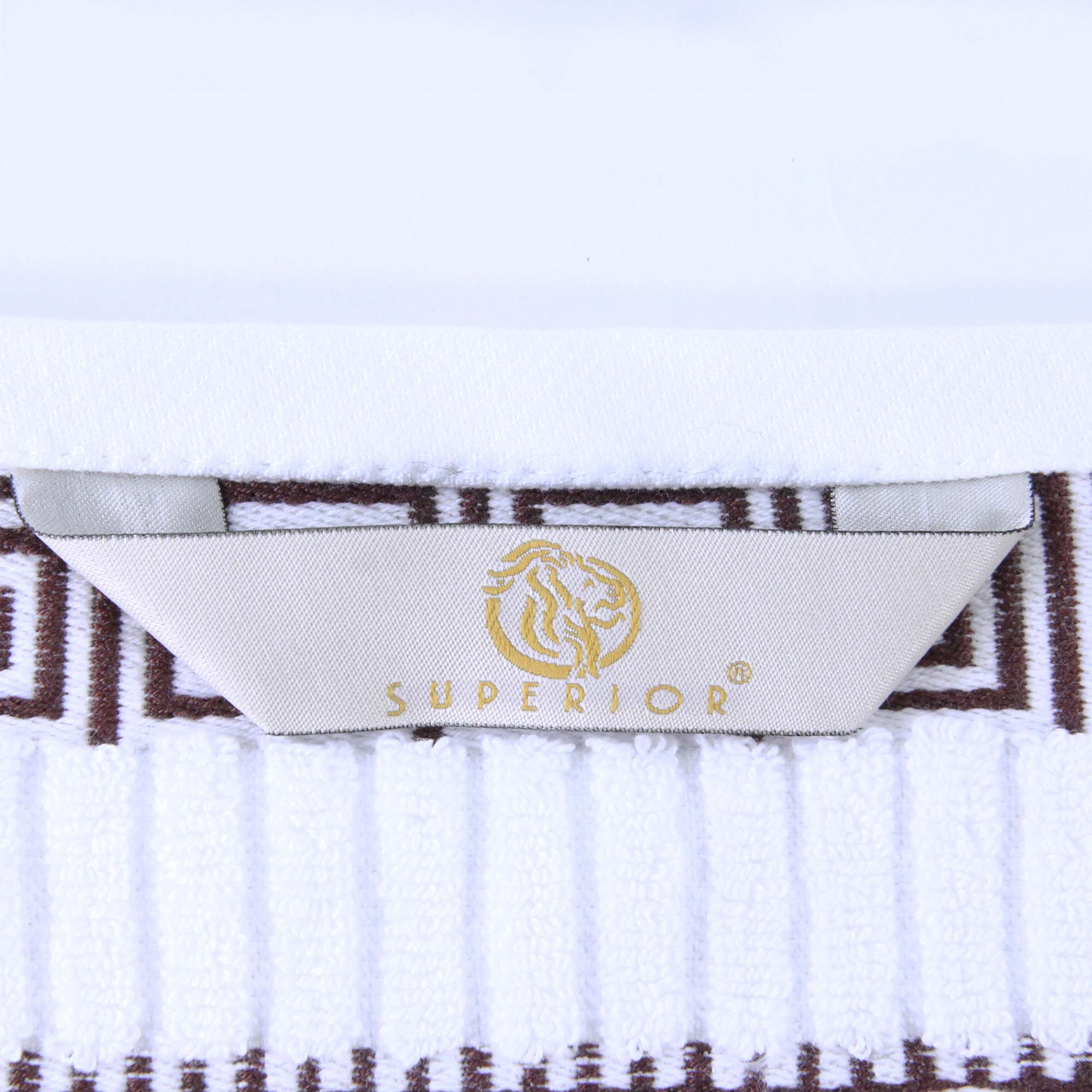 Athens Cotton Medium Weight Floral Greek Key Trim 6 Piece Towel Set