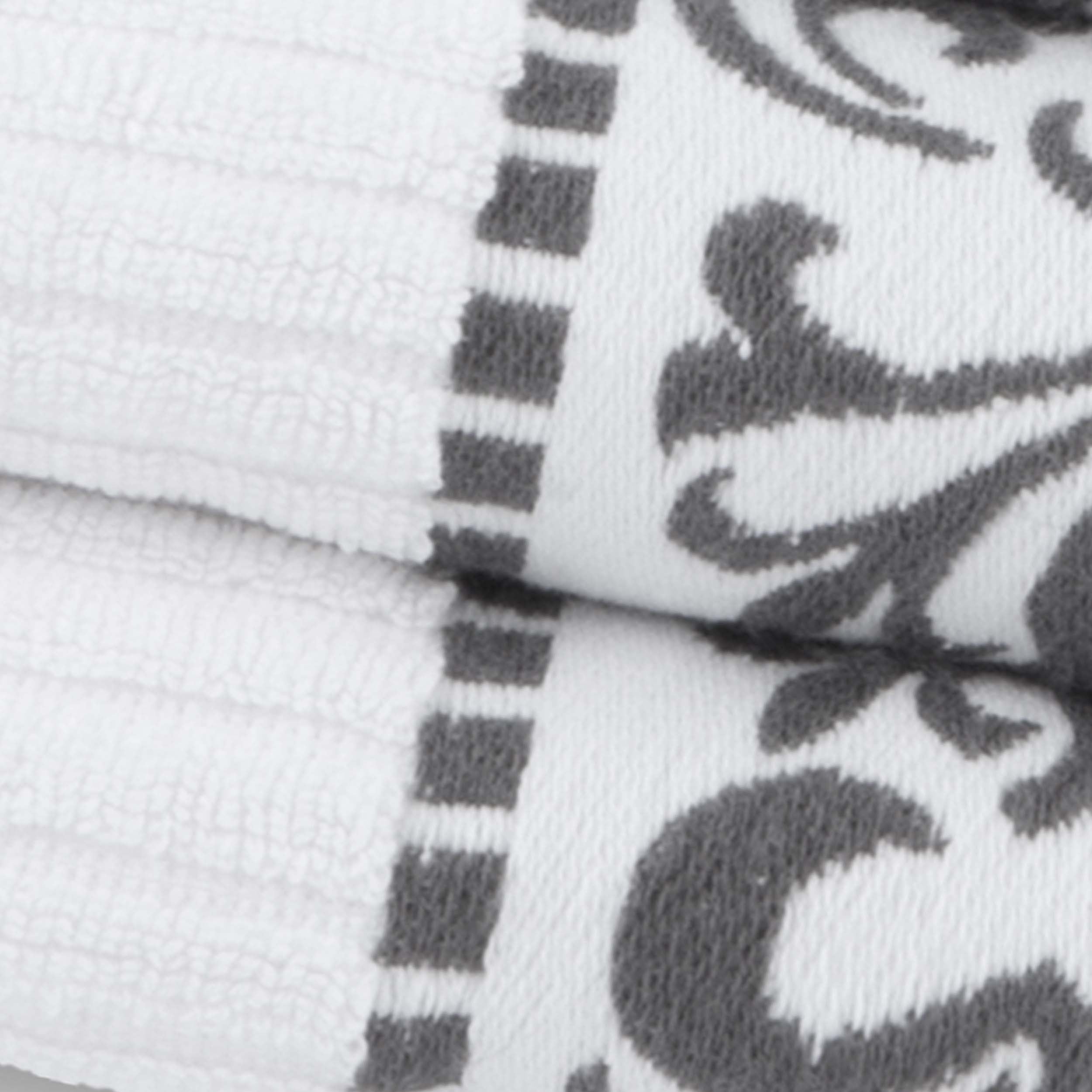 Athens Cotton Medium Weight Floral Greek Key Trim 6 Piece Towel Set