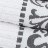 Athens Cotton Medium Weight Floral Greek Key Trim 6 Piece Towel Set