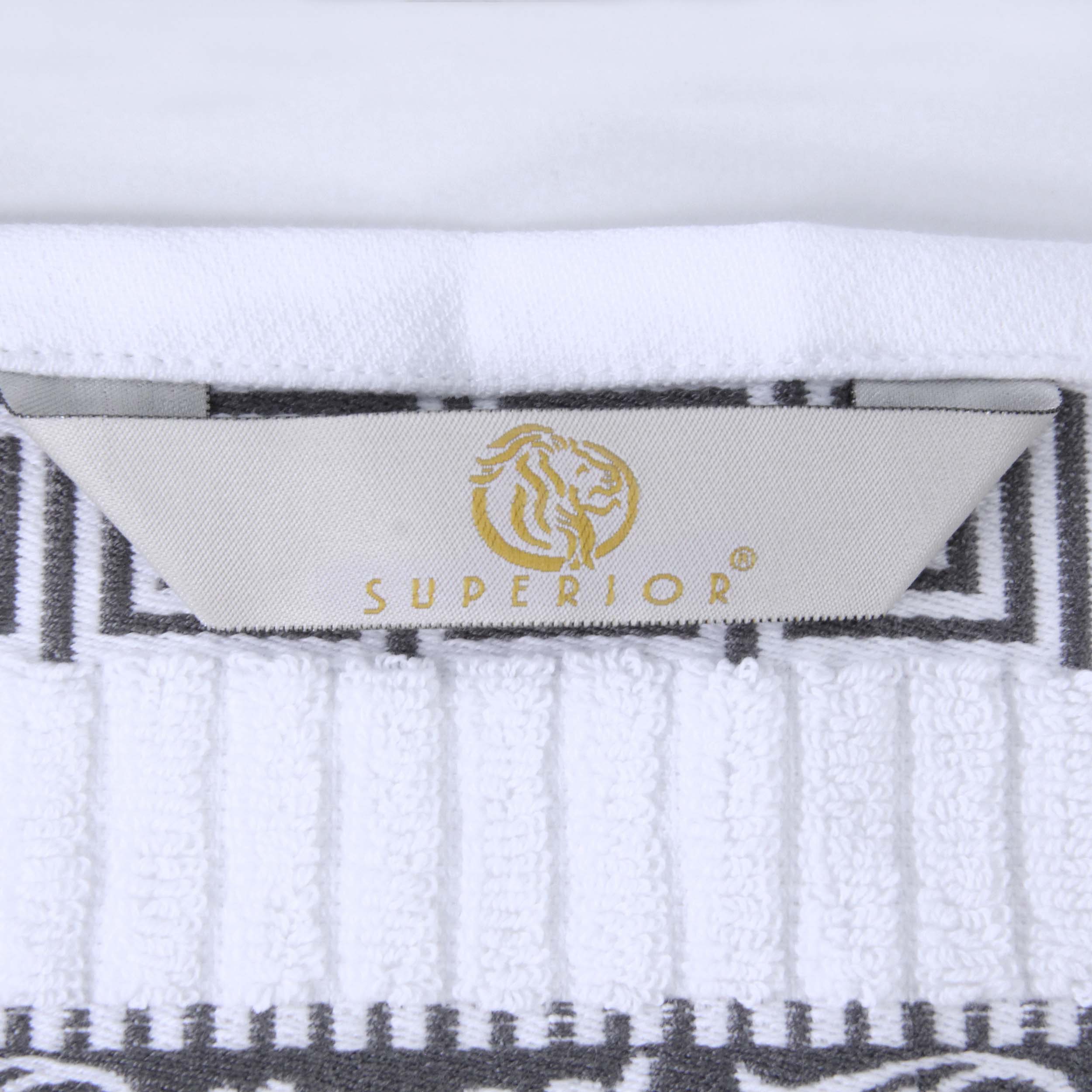 Athens Cotton Medium Weight Floral Greek Key Trim 6 Piece Towel Set