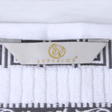 Athens Cotton Medium Weight Floral Greek Key Trim 6 Piece Towel Set