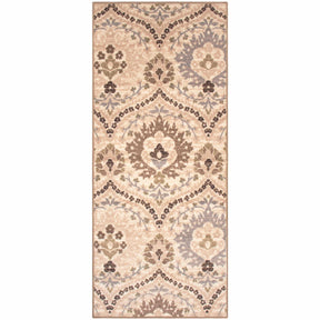 Augusta Rustic Floral Damask Non-Slip Indoor Washable Area Rug