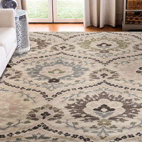 Augusta Vintage Floral Damask Indoor Area Rug or Runner