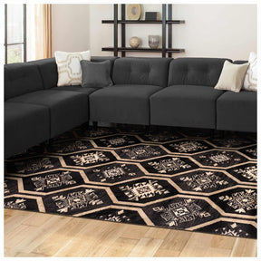 Aurora Hexagon Medallion Geometric Area Rug or Runner