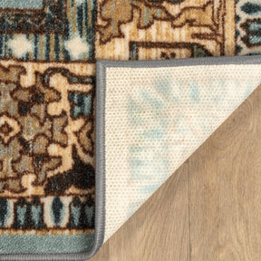 Aviva Non-Slip Floral Washable Medallion Indoor Area Rug or Runner Rug