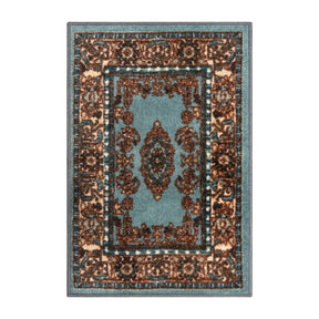 Aviva Non-Slip Floral Washable Medallion Indoor Area Rug or Runner Rug
