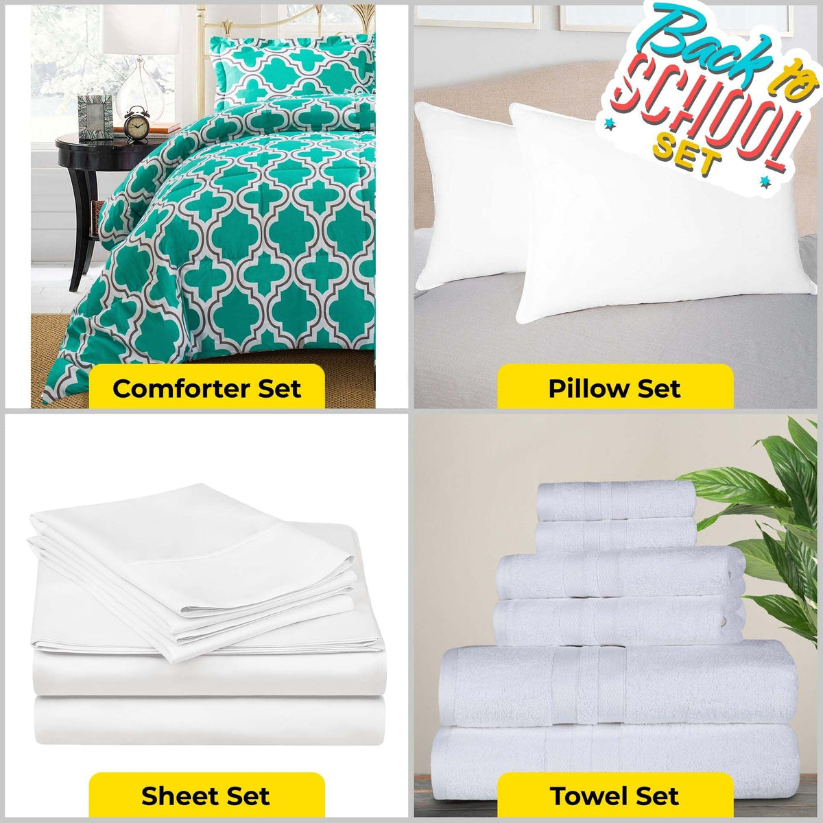 Superior Back To School Kit, Dorm Basics, Twin/ Twin XL, Teal