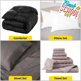 Superior Back To School Kit, Dorm Bundle, Twin/ Twin XL, Black