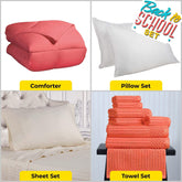 Back To School Kit, Dorm Bundle, Twin/ Twin XL, Coral