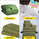 Back To School Kit, Dorm Bundle, Twin/ Twin XL, Green