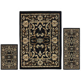 Barringer Traditional Floral Damask 3 Piece Area Rug Set