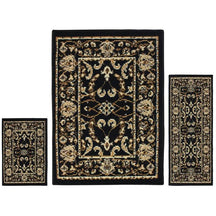 Barringer Traditional Floral Damask 3 Piece Area Rug Set