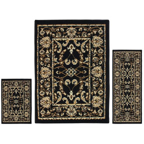 Barringer Traditional Floral Damask 3 Piece Area Rug Set