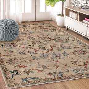 Basilio Modern Farmhouse Distressed Medallion Indoor Area Rug