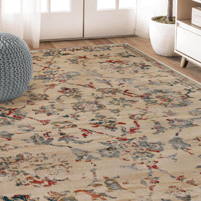 Basilio Modern Farmhouse Distressed Medallion Indoor Area Rug