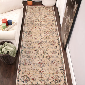 Basilio Modern Farmhouse Distressed Medallion Indoor Area Rug