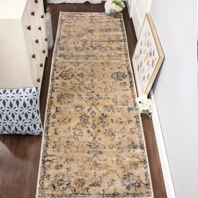 Basilio Modern Farmhouse Distressed Medallion Indoor Area Rug