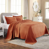 Lightweight Cotton Matelassé Bedspread Set 3-Piece Basketweave Jacquard