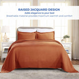 Lightweight Cotton Matelassé Bedspread Set 3-Piece Basketweave Jacquard