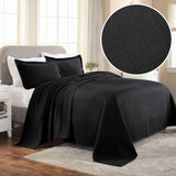 Lightweight Cotton Matelassé Bedspread Set 3-Piece Basketweave Jacquard