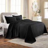 Lightweight Cotton Matelassé Bedspread Set 3-Piece Basketweave Jacquard