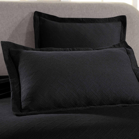 Lightweight Cotton Matelassé Bedspread Set 3-Piece Basketweave Jacquard