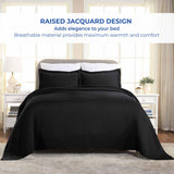 Lightweight Cotton Matelassé Bedspread Set 3-Piece Basketweave Jacquard