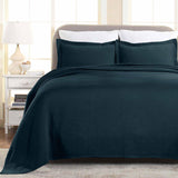 Lightweight Cotton Matelassé Bedspread Set 3-Piece Basketweave Jacquard