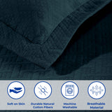 Lightweight Cotton Matelassé Bedspread Set 3-Piece Basketweave Jacquard