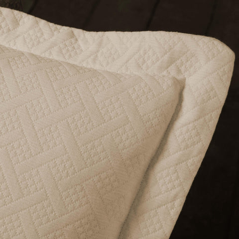 Lightweight Cotton Matelassé Bedspread Set 3-Piece Basketweave Jacquard