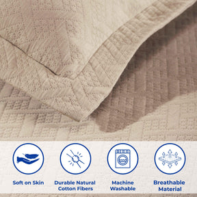 Basket Weave Matelasse Cotton Bedspread Set