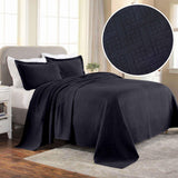 Lightweight Cotton Matelassé Bedspread Set 3-Piece Basketweave Jacquard