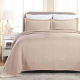 Lightweight Cotton Matelassé Bedspread Set 3-Piece Basketweave Jacquard