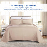 Lightweight Cotton Matelassé Bedspread Set 3-Piece Basketweave Jacquard