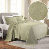 Lightweight Cotton Matelassé Bedspread Set 3-Piece Basketweave Jacquard