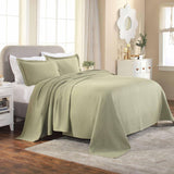 Lightweight Cotton Matelassé Bedspread Set 3-Piece Basketweave Jacquard