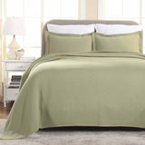 Lightweight Cotton Matelassé Bedspread Set 3-Piece Basketweave Jacquard
