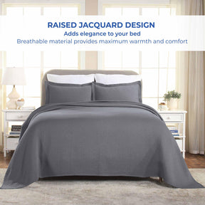 Basket Weave Matelasse Cotton Bedspread Set
