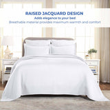 Lightweight Cotton Matelassé Bedspread Set 3-Piece Basketweave Jacquard