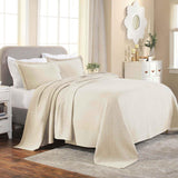 Lightweight Cotton Matelassé Bedspread Set 3-Piece Basketweave Jacquard