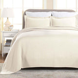 Lightweight Cotton Matelassé Bedspread Set 3-Piece Basketweave Jacquard