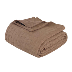 Basketweave Classic Farmhouse All-Season Cotton Blanket