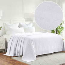 Basketweave Classic Farmhouse All-Season Cotton Blanket