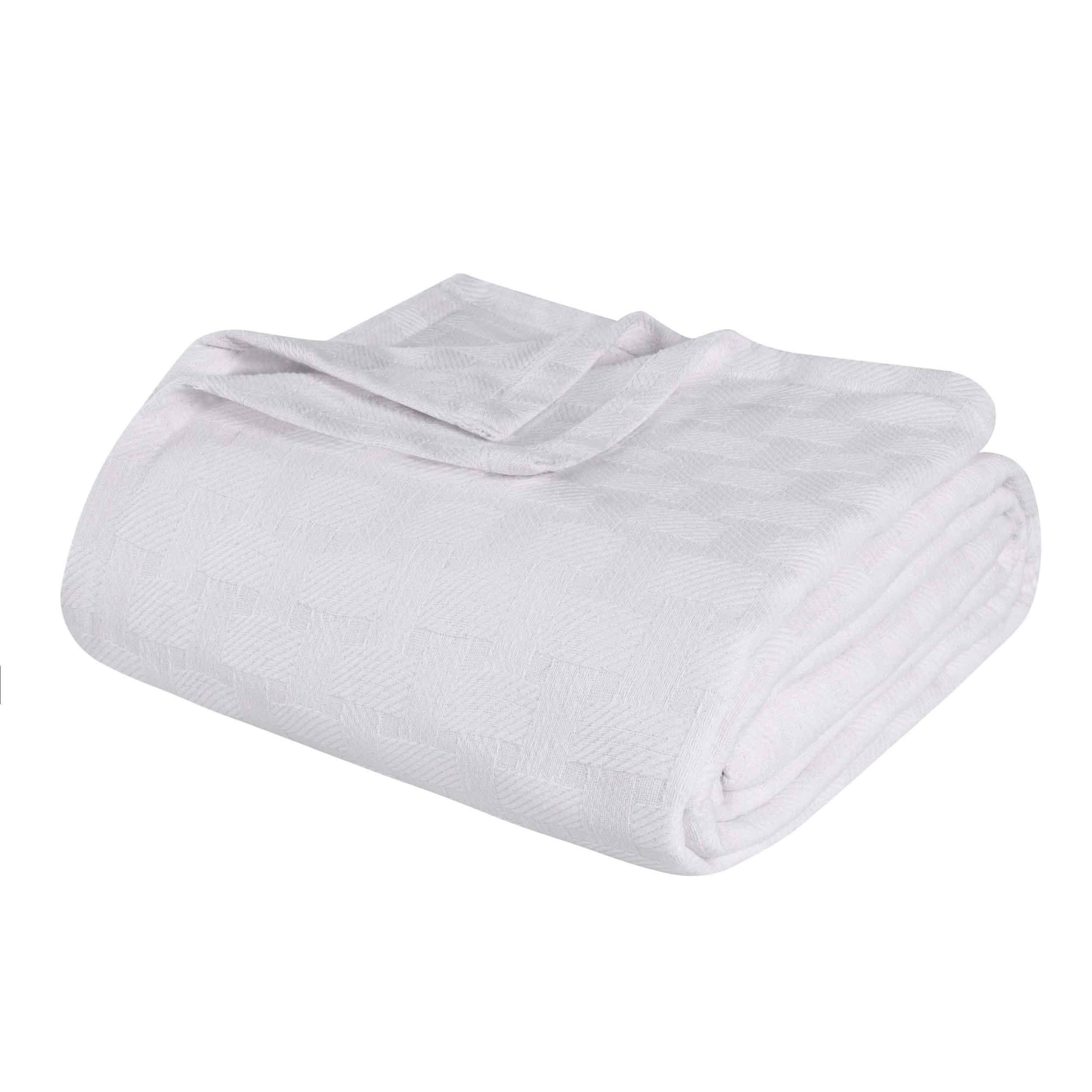 Basketweave Classic Farmhouse All-Season Cotton Blanket