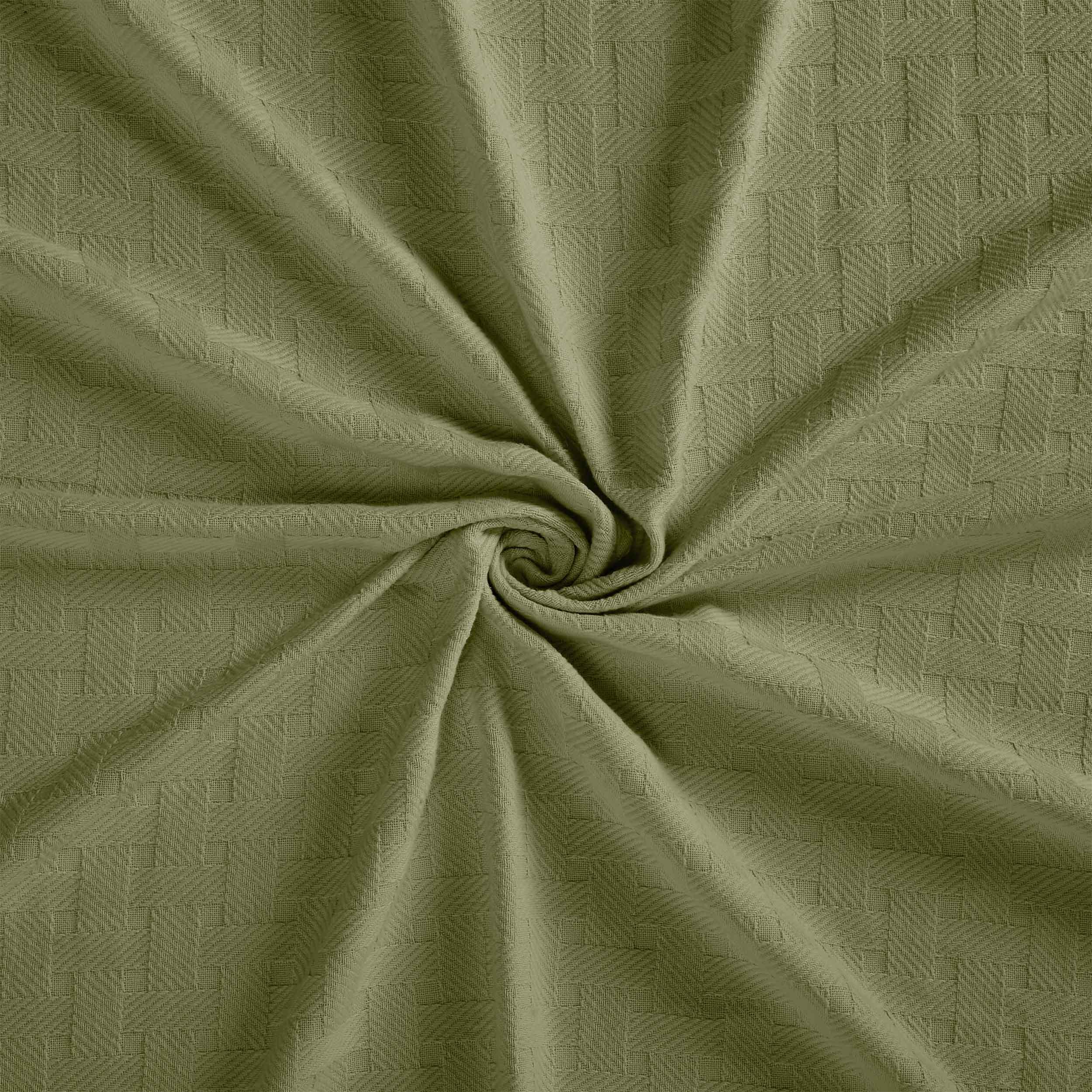 Basketweave Classic Farmhouse All-Season Cotton Blanket