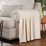 Basketweave Classic Farmhouse All-Season Cotton Blanket