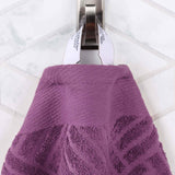 Egyptian Cotton Basketweave Jacquard and Solid Bath Towel Set of 4