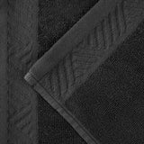 Egyptian Cotton Basketweave Jacquard and Solid Bath Towel Set of 4