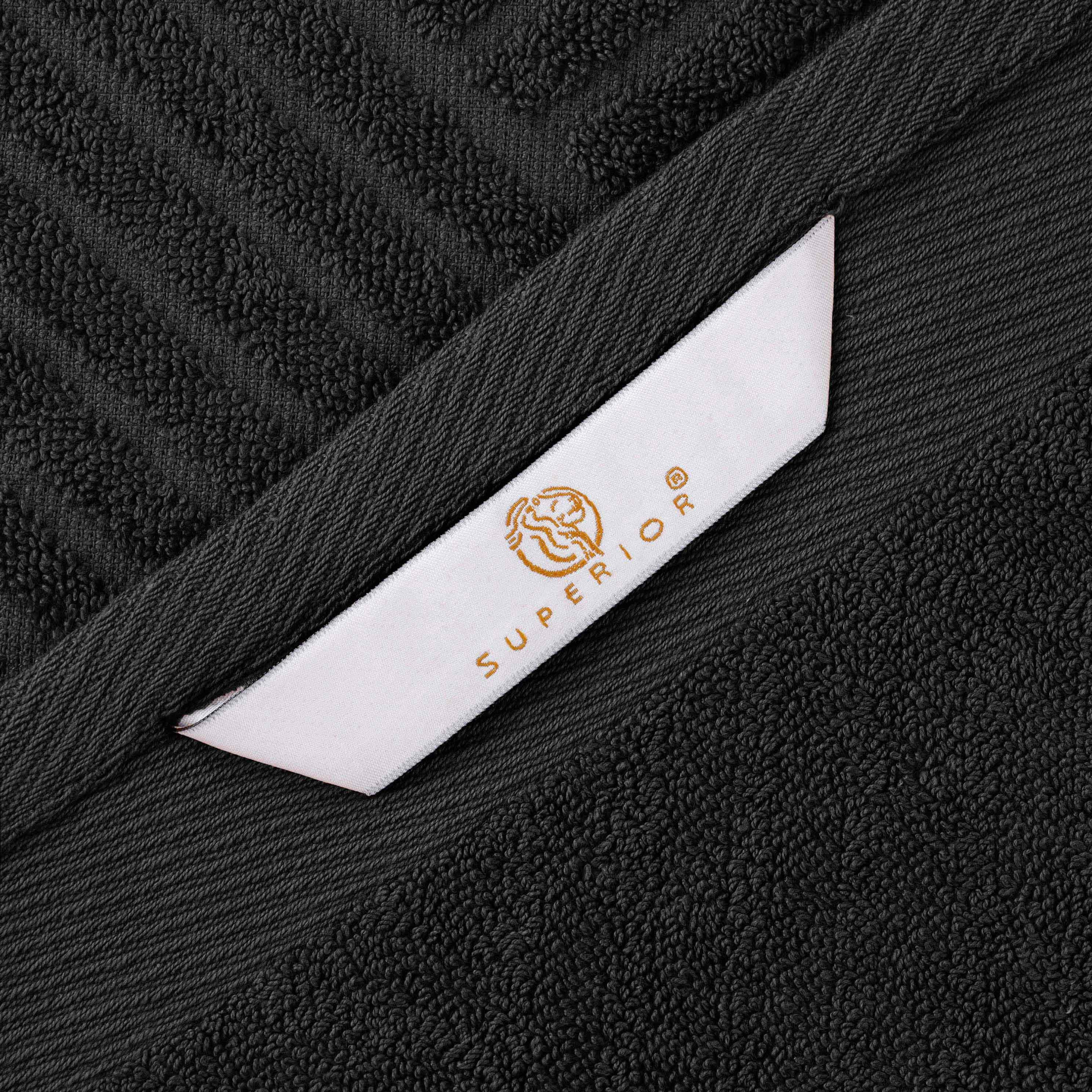 Egyptian Cotton Basketweave Jacquard and Solid Bath Towel Set of 4