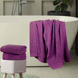 Egyptian Cotton Basketweave Jacquard and Solid Bath Towel Set of 4